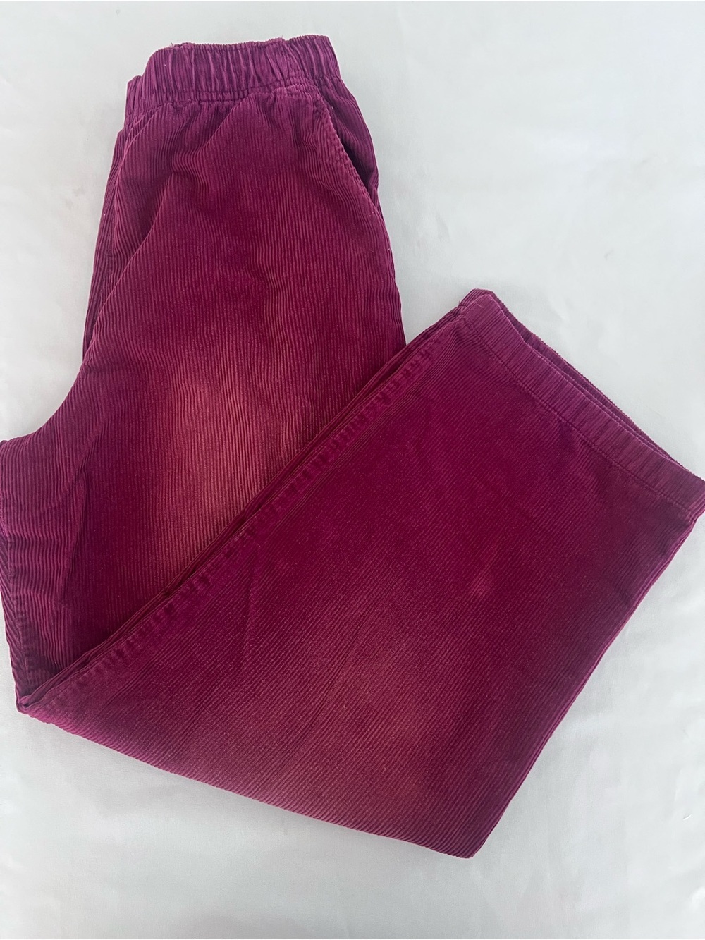 Urban Outfitters Wide Leg Corduroy Drawstring Pants in Berry